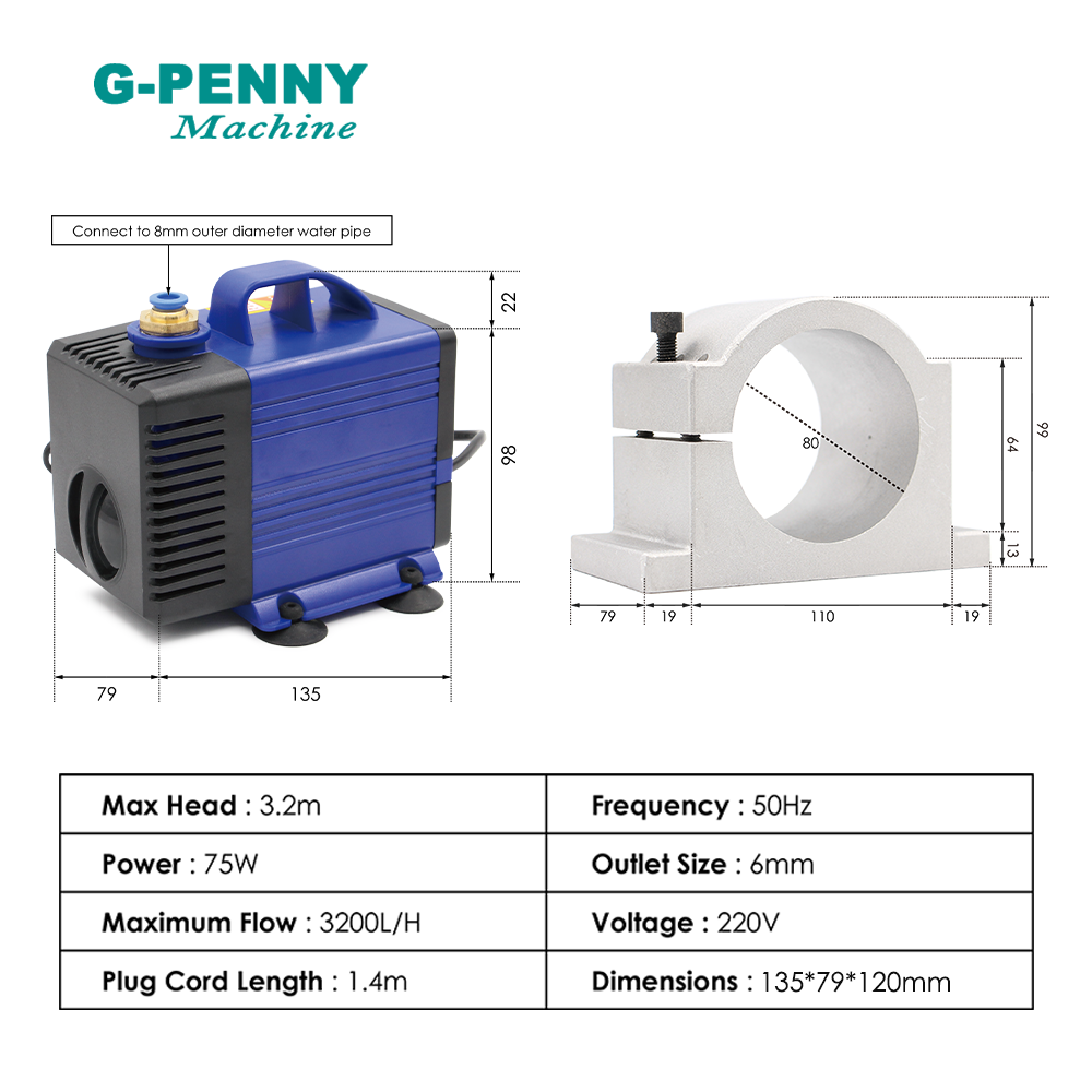 2.2kW G-Penny Water Cooled Met - 2.2Kw Water Cooled Spindle Kit Vfd ulasan dan harga